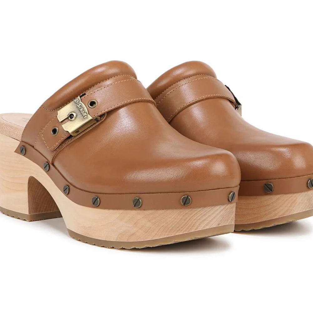 Dr. Scholl’s Original Joy Tan Leather Clogs - Size 10